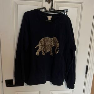 Navy Blue J Crew Elephant crew neck sweatshirt